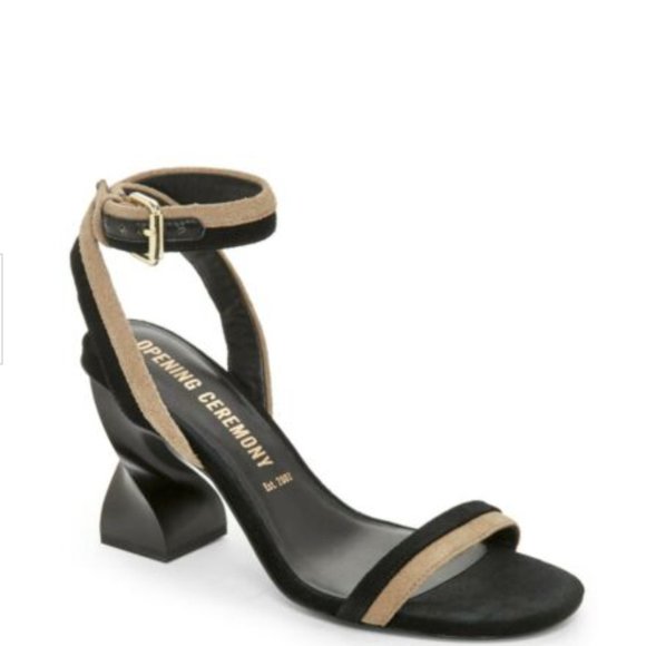 Opening Ceremony Elzpeth Suede Twist Heel Sandals - Picture 8 of 8